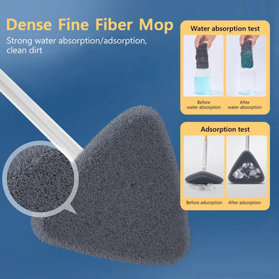 Twist & Clean Mop™ – Triangulaire Rotatif 360° avec Manche Télescopique