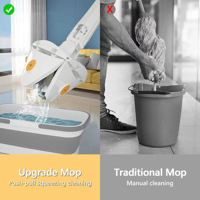 Twist & Clean Mop™ – Triangulaire Rotatif 360° avec Manche Télescopique