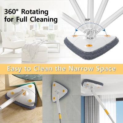 Twist & Clean Mop™ – Triangulaire Rotatif 360° avec Manche Télescopique