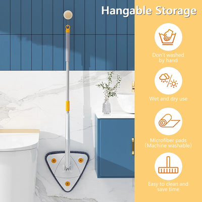 Twist & Clean Mop™ – Triangulaire Rotatif 360° avec Manche Télescopique