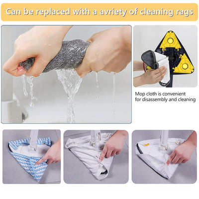 Twist & Clean Mop™ – Triangulaire Rotatif 360° avec Manche Télescopique
