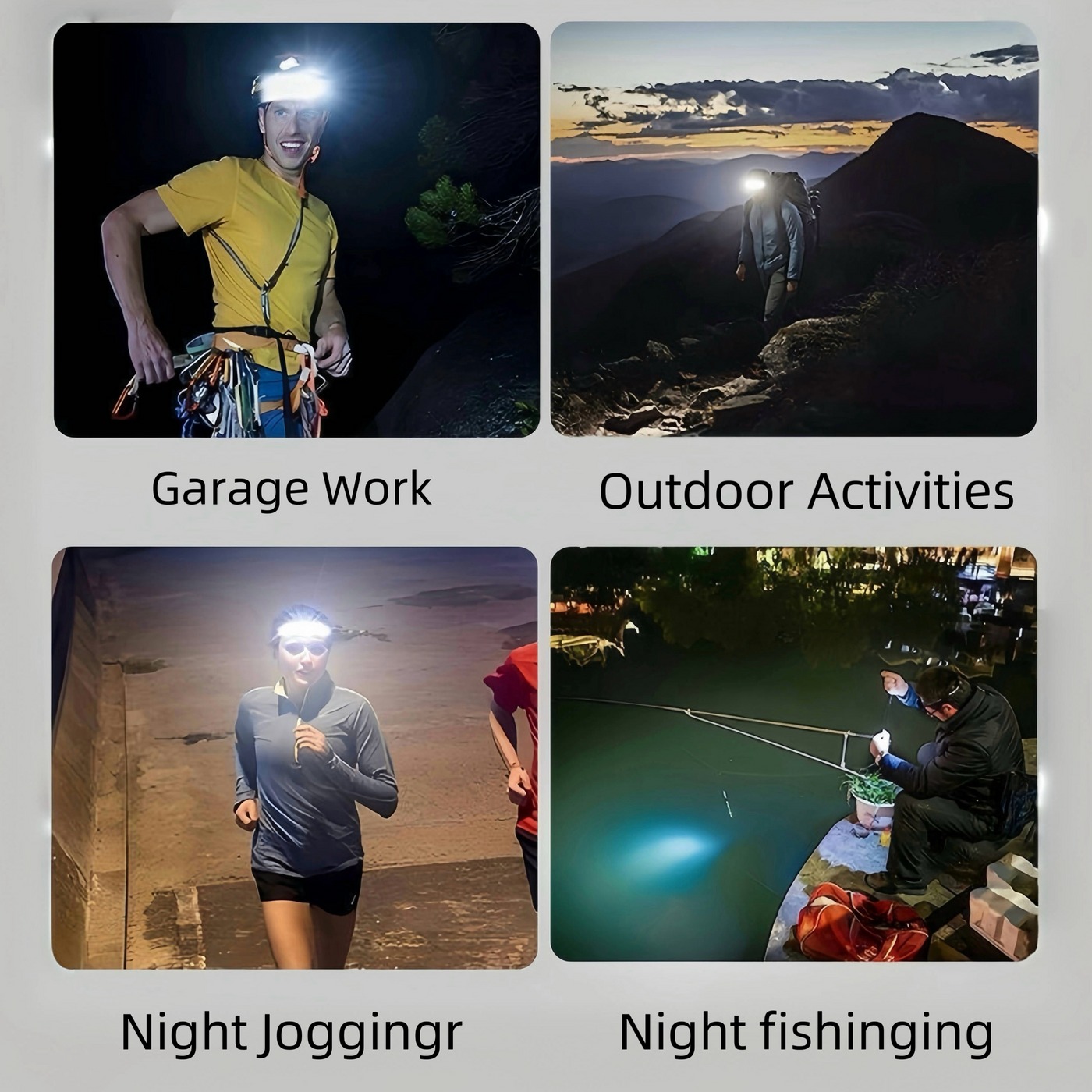 Lampe Frontale Ultra-Légère à Détection de Mouvement