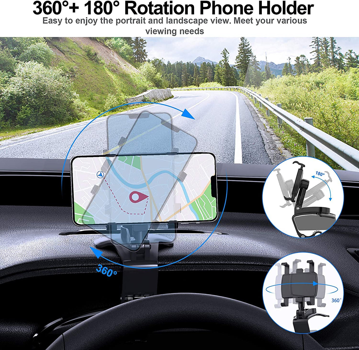 Multifunctional Car Dashboard Phone Holder 360" Rotation (Buy 1 Get 1)🤩