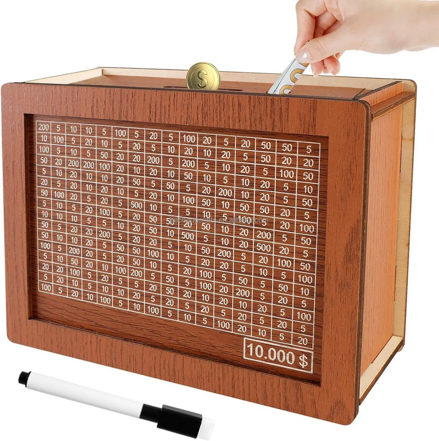 The 1,00,000 saver wooden piggy bank