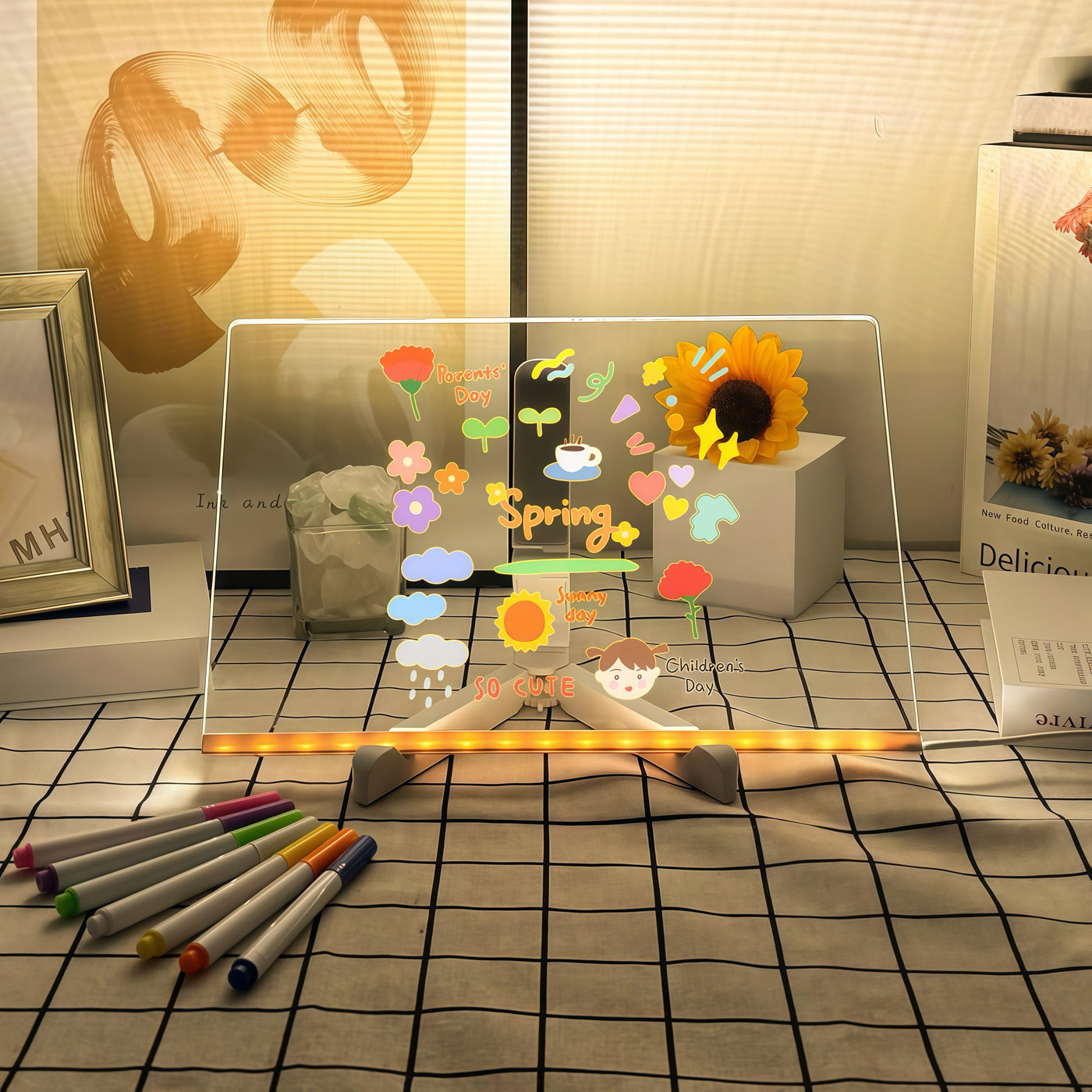 Tableau LED Lumineux pour Écriture & Dessin