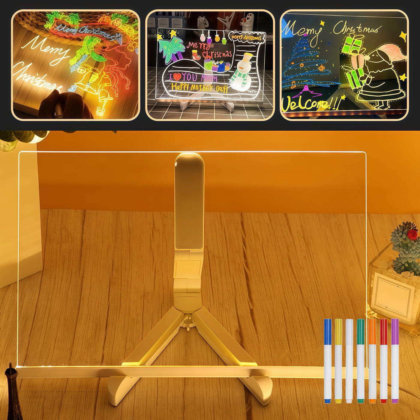 Tableau LED Lumineux pour Écriture & Dessin