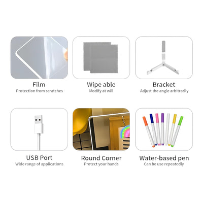 Tableau LED Lumineux pour Écriture & Dessin