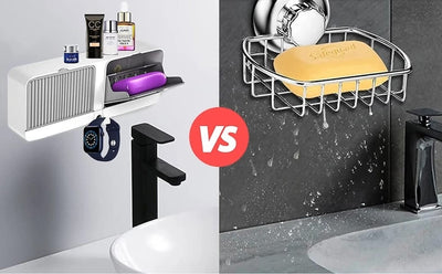 Non-Drill Wall Soap Box with Double Compartments